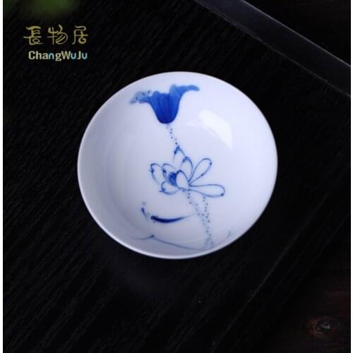 ChangWuJu Cups & Saucers chinese tea cup Eco-Friendly blue and white handmade Kung-Fu porcelain tea bowl longquan celadon