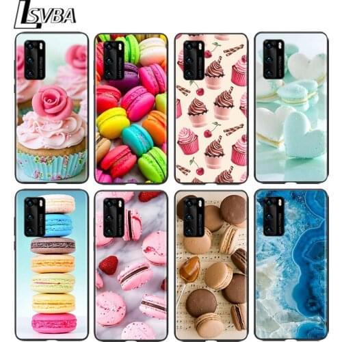 Dessert Ice Cream Cake for Huawei P50 P40 P30 P20 P10 Pro Lite E Plus 4G 5G P9 P8 Lite P Smart Z S Soft Black Phone Case