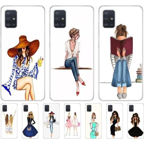 Case For samsung galaxy A31 A41 A51 A71 A01 A81 A91 A11 A30S A20S A21S A50S M11 M21 M31 M30S M40S Love Dress Shopping Girl