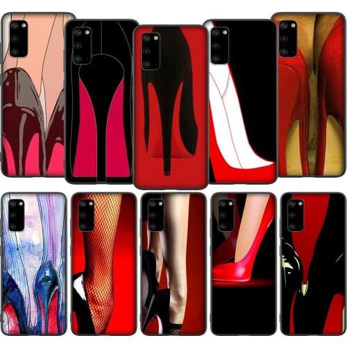 T157 Red Sole Heels Case for Samsung Galaxy Note 8 9 10 S6 S7 S8 S9 S10 S10E S20 Ultra Plus Edge Lite