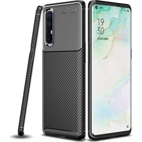 Reno 3 Shockproof Carbon Case for OPPO Reno 3 Pro Case Silicone TPU cover for OPPO Reno 3 phone Case Soft Back Cover for Reno 3