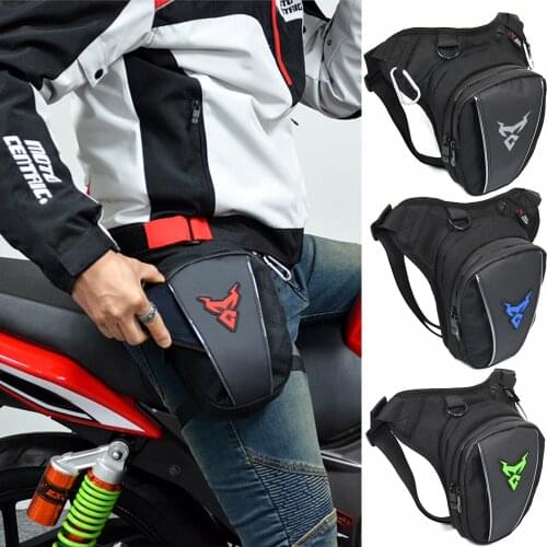 Black Nylon Leather Waist Packs Leg Bag Waterproof Waistpack Motorcycle Funny Drop Belt Pouch Fanny Pack Waist Bag Belt Packs