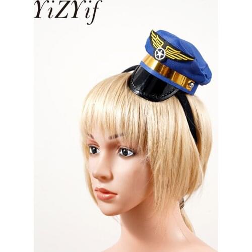 Kids Adults Steampunk Sailor Hat Headwear Fancy Mini Top Hat Fascinator Headband Yacht Captain Hat for Halloween Carnival Party