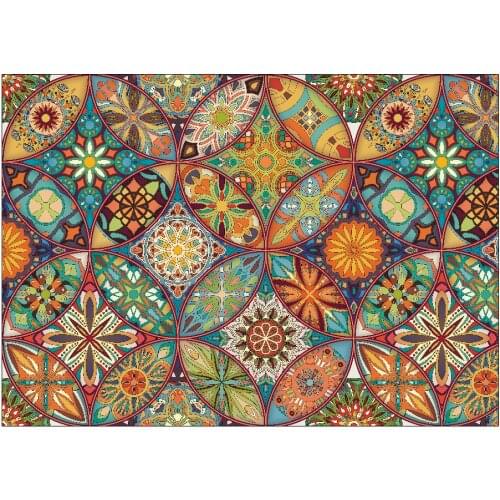 Ethnic wind non-slip bohemian floral pattern carpet floor mats living room balcony bathroom kitchen living room bedroom carpet c