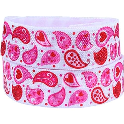 FLRA FOEValentine foe pink paisley patterns fold over elastic