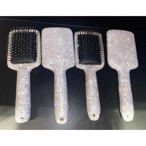 Sparkling Wide Teeth Combs Anti-static Hairdressing Combs Long Hair Air Cushion Comb for Salon Hairdressing Styling Tool Pink