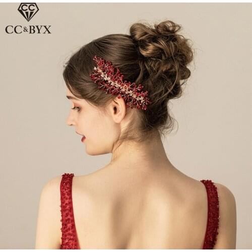 CC Hair Combs Hairpins Red Branch Party Wedding Accessories For Women Girls Bridal High Quality 100% Handmade Fine Hairwear 2734
