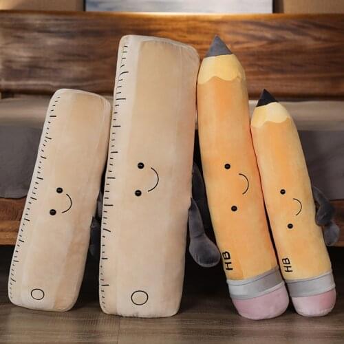 Simulation Pencil Ruler Filling Plush Toys Creative Comfortable Pillow Birthday Gift for Men and Women