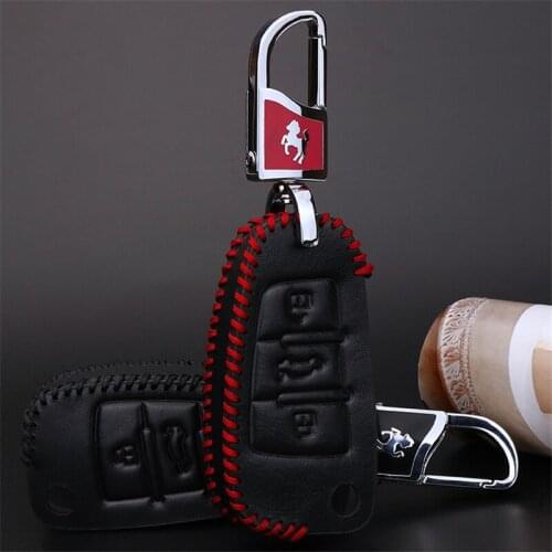 Smart Car Key Case Cover For Audi A5 A6 C6 A2 A3 A4 B5 B6 B7 B8 B9 Q5 Q7 TT A4L Key Genuine Leather Key Ring Shell Accessories