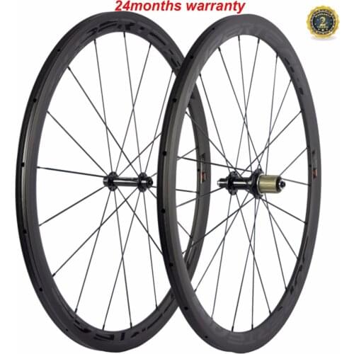 SUPERTEAM 700C Full Carbon Fiber Wheelset 38mm Ultra Light Carbon Wheels with R13 Hub Tubular 23mm Width Bicycle Wheels