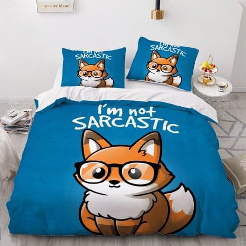 3D Comforter Shell Duvet Quilt Cover Bedding Set Full King Queen Double Single Size Cartoon Blue Cat Design Home Textile
