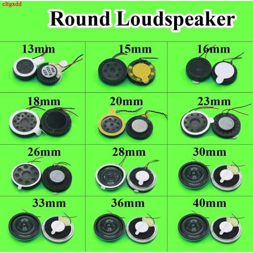 Round Loudspeaker 13mm 15mm 17 18 20 23 26mm 28 30 35 40 mm Buzzer Ringer Sound Speaker Replacement For Cell Phone With Two Line