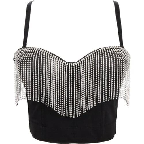 Summer 2020 New Arrival Bustier Tops Crop Tanks Tops Beading Sexy Women Ladies Bra Clothing Elegant Woman Party Camis Vest