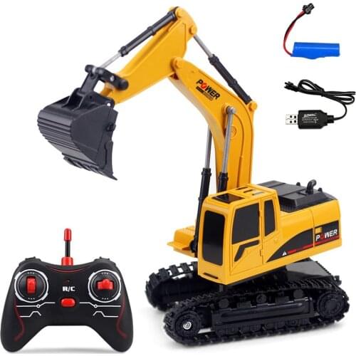 Hot 258-1 1/24 2.4G 6CH Multifunction 270 Degree Rotation Plastic Remote Control Excavator Simulation Engineering RC Car