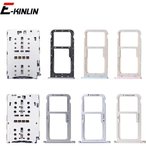Sim Card Tray Connector Holder Slot Socket Adapter For HuaWei Honor 6A 6X DLI-AL10 AL10A AL10B TL20 Micro SD Reader Container