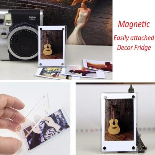 Magnetic Photo Frame 1 Set For Fujifilm Instax Mini 11 8 9 25 50 7s Film Camera Accessories Acrylic Stick Fridge Picture Magnets