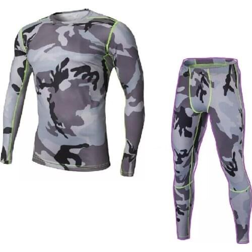 2016 Print O-neck Long Sleeve T Shirt Track Suits Men Two Pieces Set Breathable Sport Clothes Men Running Sets