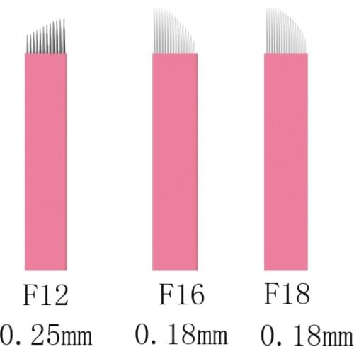 New 100Pcs Thin 0.18mm Pink Nano LAMINA MICRO 12/16/18 FLEX Tattoo Microblading Needles For Tebori Microblading Manual Pen