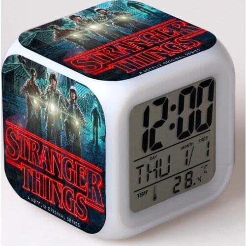 Stranger Things Season LED Color Changing Digital Clock toys Kids Alarm Clock Desk Night Wake Up Light Glowing Electronic Reveil