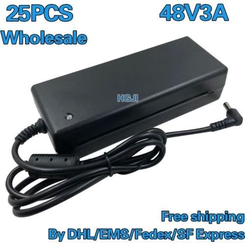Wholesale 25pcs High Quality 48V 3A full power 48V Power Adapter Charger Transformer 48V 144W big size Power Supply 48v 3a