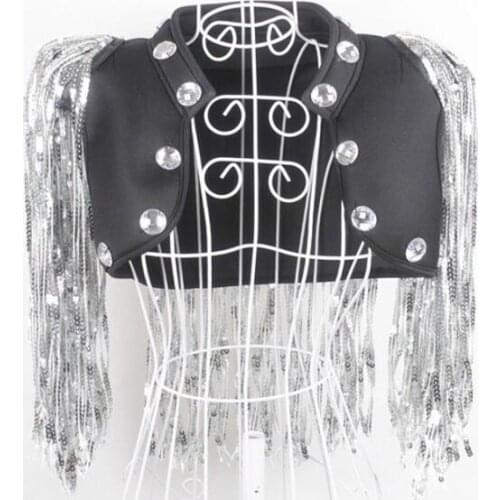 Original men vest tassel paillette clothing camiseta tirantes hombre personalized singer dance stage street star style dress