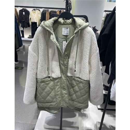 2020 The new fleece Joining together Lambs wool coat In the long Cotton-padded clothes Cotton-padded jacket