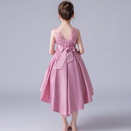 Cute Daily Bead Flower Trailing Dress Kids Dresses For Girls Children Princess Dress Girl Party And Wedding Dress 10 12 Years