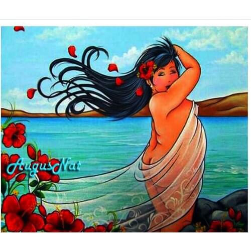 Beach woman diamond painting cross stitcch full drill sexy lady wall art picture diamond dots diamond embroidery crystal draw