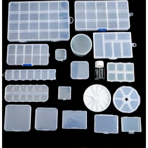 Transparent Plastic Storage Jewelry Box 19 Sizes Compartment Adjustable Container For Beads Earring&Jewelry Rectangle Box Case