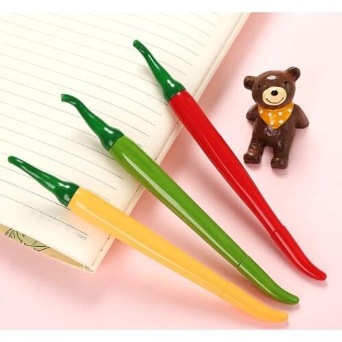 1 PCs Creative Simulation Pepper Neutral Pen Cute Cartoon Learning Stationery Modeling Supplies Needle Water Signature Pen
