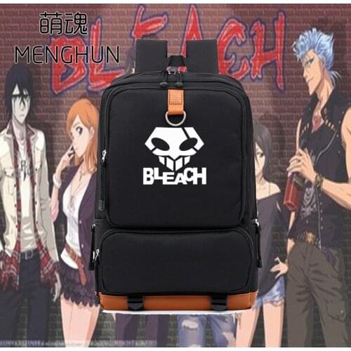 Good quality Bleach anime backpack Kurosaki Ichigo emblem logo printing backpack anime cartoon backpack for Bleach fans NB113