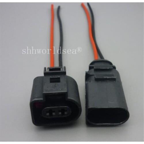 Shhworldse 2 Pin Fog Light Lamp Wiring Plug Pigtail Connector for Audi A6 Allroad Quattro VW Jetta Golf GTI MK4 Passat 1J0973722