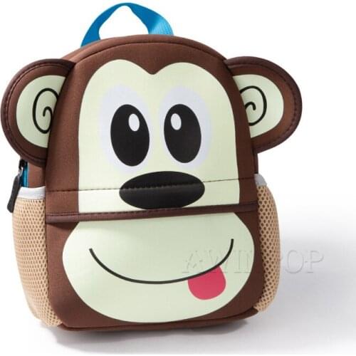 3D Monkey School Bags Cute Animals Design Children Waterproof Backpack for Boys Girls Kindergarten Cartoon Kids Bag Mochila