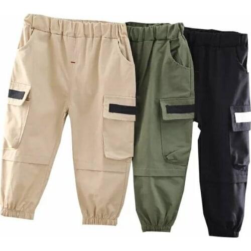 2020 Boys Pants Spring Autumn Kids Trousers Clothes cotton Children Pants for Baby Boys Cargo Pants solid toddlers infant 80~120