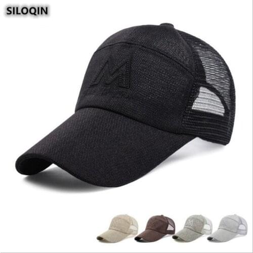 SILOQIN Mens Sports Baseball Cap Summer Fashion Sunscreen Breathable Snapback Cap Letter Embroidery Adjustable Size Leisure Hat