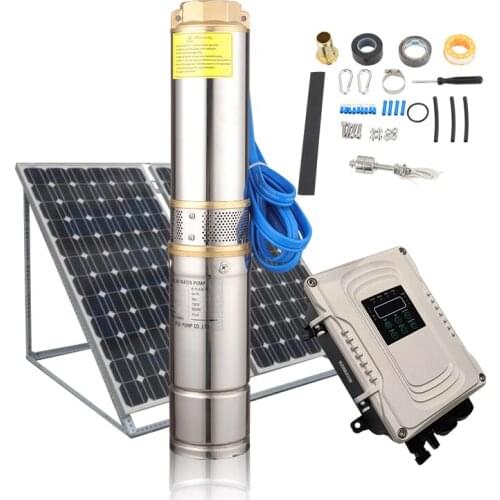 Solar water pump deepwell heavy duty sumersible with panels and mppt controller 2hp deepwell solar pump