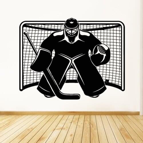 Sports Wall Stickers Man Cave Art Decor Ice Hockey Goalkeeper Player Vinyl Wall Decal Home Decoration For Living Room Z250
