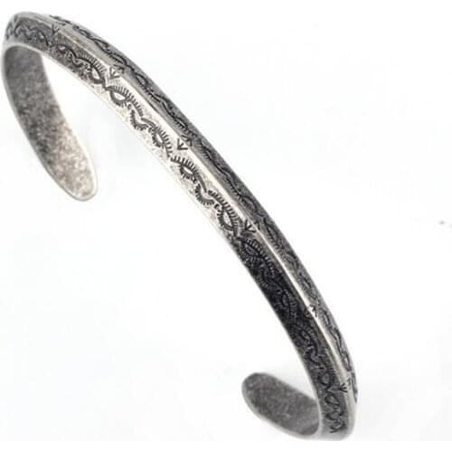 Vintage Indian Jewelry Stainless Steel Retro Totem Sculpture Bracelet Men Triangle MAN Cuff Bracelets Bangles pulseira masculina