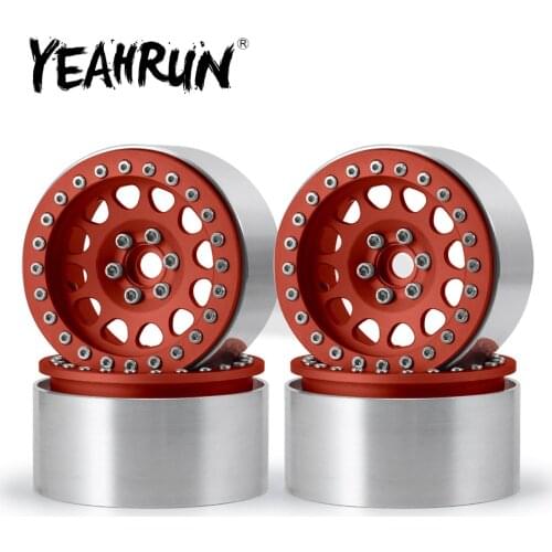 YEAHRUN 4Pcs/set Metal 1.9inch Beadlock Wheels Rims for Traxxas D90 TRX4 SCX10 SCX10 II 90046 1/10 RC Crawler