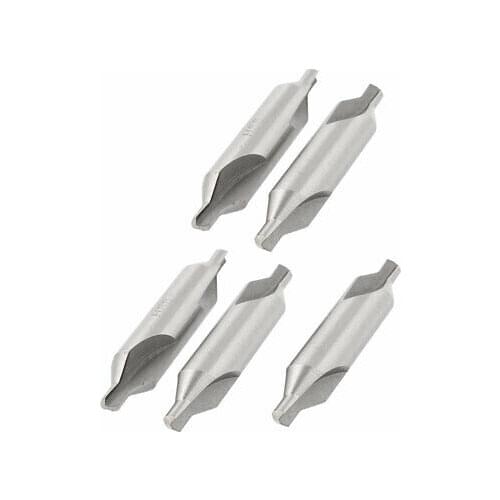 5Pcs 1/1.5/2/2.5/3/3.15/4/5/6/mm Double End HSS Center Drill Countersink Bit Lathe Mill Tool