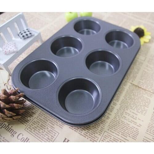 1PC 6 Cups Non-stick Metal Cupcake Mold Egg Tart Baking Dish Muffin Cake Mould Pan Bakeware Pizza Tools JC 0522