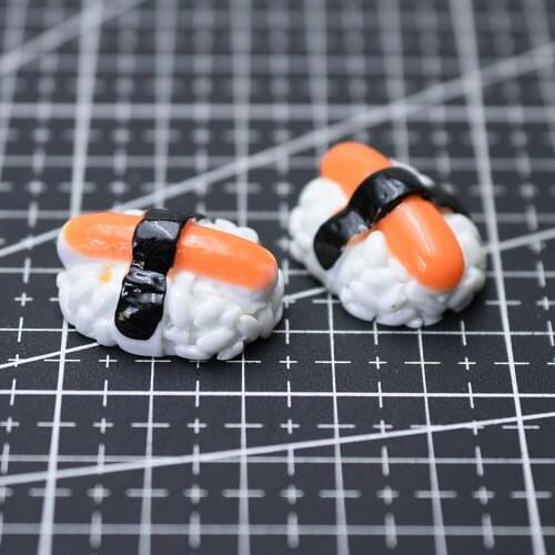 1pcs/lot resin flat back simulation food Sushi roll 25mm Cabochons Hair Bow Center Card Frame Making Craft DIY