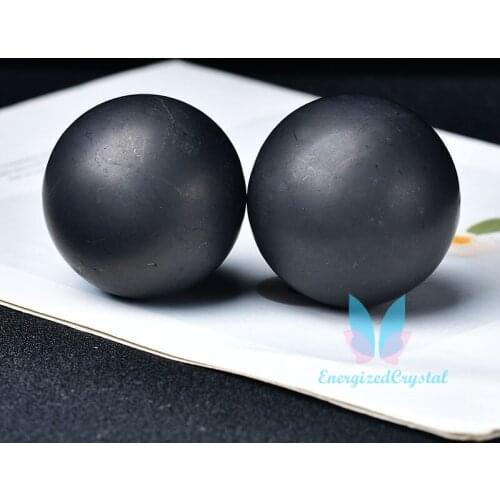 2.17'' 0.514LB Shungite Sephere Natural Crystal Healing Ball Meditation Decor
