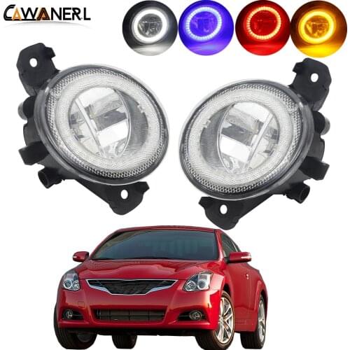 2 Pieces Car Fog Light H11 LED Angel Eye Daytime Running Light Fog Lamp 4000LM 12V For Nissan Altima Coupe 2007-2013