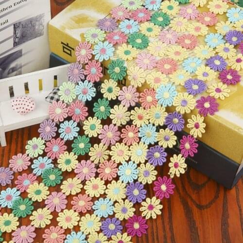 2 yards Embroidered Daisy Lace Trim Fabric Ribbon DIY Clothes Accessories Sewing Craft diy Handmade Material