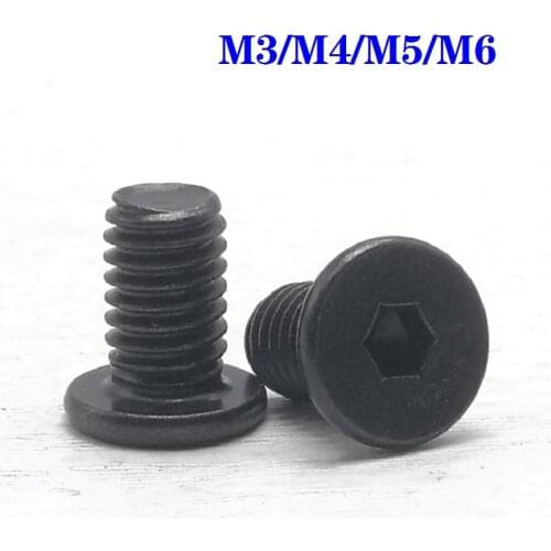 20pcs/lot CM M3 M4 M5 M6 steel with black Hex Hexagon Socket Ultra Thin head Super Low Flat Wafer Head Allen Cap Screw Bolt