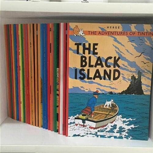 23 books/set The Adventures of Tintin English Picture story book kids color classic comic book out-of-class reading book gift