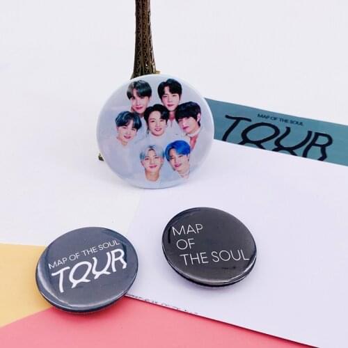 3 pcs/lot Kpop Map of The Soul Tour Round Badges Jungkook Jimin Suga V Jin Jhope RM Brooch Badge Lapel Pin Brooches Fans Toy