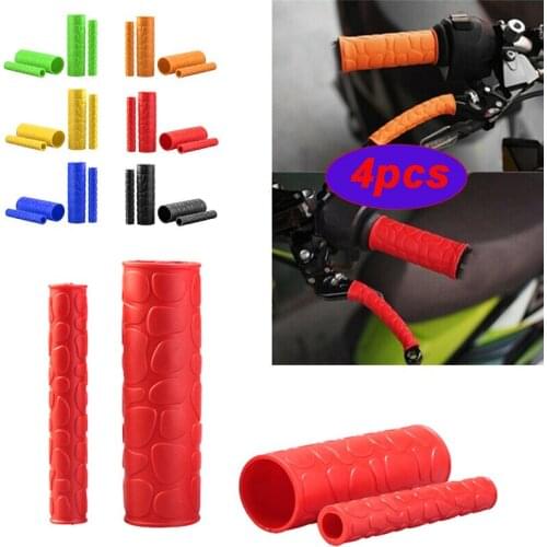 4PC Handlebar Grips Cover Universal Motorcycle Grips Handlebar Soft Rubber Bar Brake Handle Silicone Sleeve