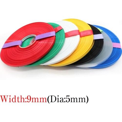 5M Width 9mm PVC Heat Shrink Tube Dia 5mm Lithium Battery Insulated Film Wrap Protection Case Pack Wire Cable Sleeve Colorful